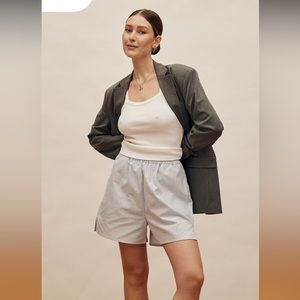 Djerf Avenue Breezy Shorts in Blue Stripe